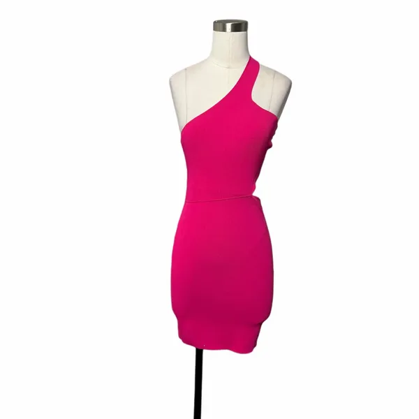 NBD x Naven Minnie Hot Pink Cut Out Bandage Bodycon Dress. - Image 2