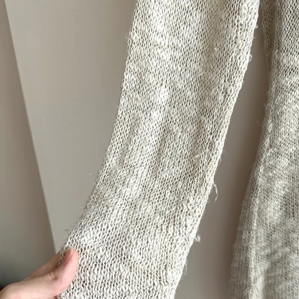 Wet Seal Open Front Long Knit Cardigan, Tan, Size Medium - Image 14