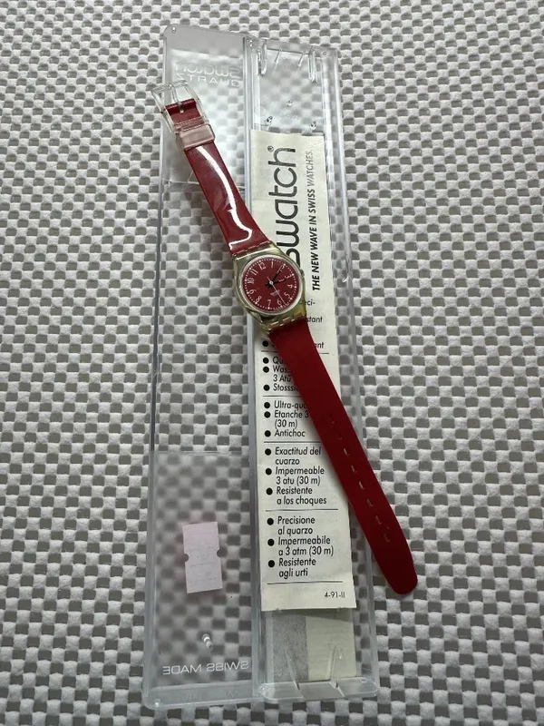 Swatch Watch Lady Rote-Lei LK128 Vintage 1991 - Image 2