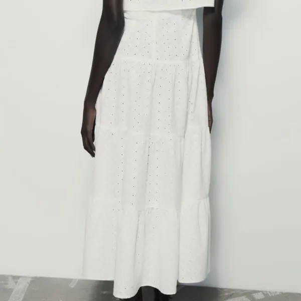 🌷- New Zara OPENWORK EMBROIDERED‎ MIDI SHIRT DRESS - Image 3