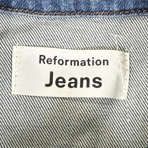 Reformation Jeans Arizona Dress Severn Blue Denim Mini Button Front Size 12 - Image 2