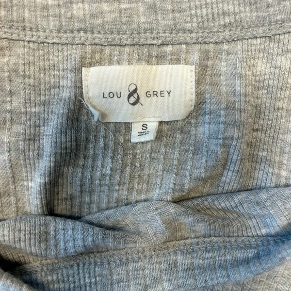 Lou & Grey Heather Gray Ribbed Long Sleeve Top - Image 3