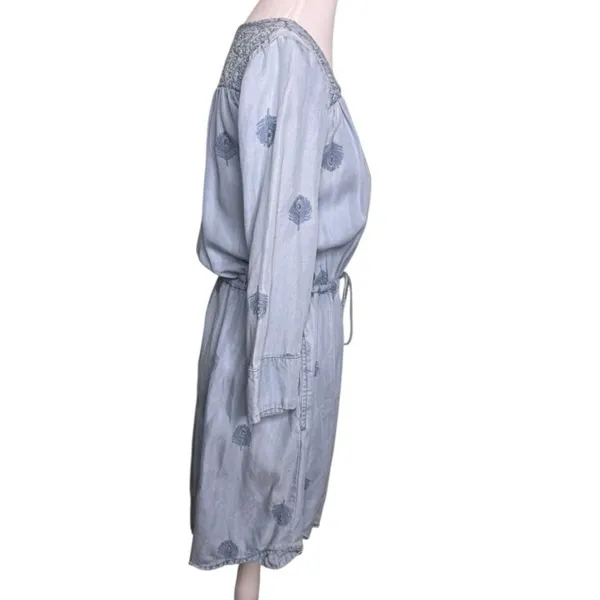 Anthropologie Holding Horses Chambray Embroidered Mini Dress XS - Image 3