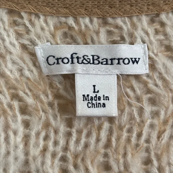 Croft & Barrow Women's‎ Beige Knit Cardigan - Image 4