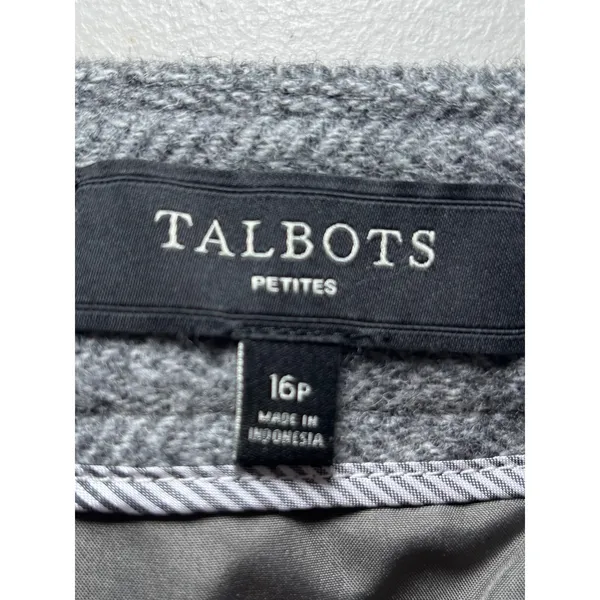 Talbots Gray‎ Herringbone Wool Blend Skirt 16P Petite Office Interview Lined - Image 4
