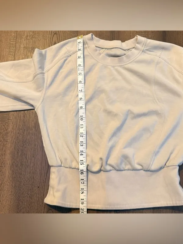 Lululemon Softstreme Ribbed-Hem Pullover‎ Sweatshirt Natural Ivory size 6 - Image 6