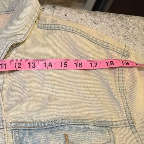 Universal‎ Thread Denim Utility Jacket Beige Sand Drawstring Waist Coat Womens M - Image 8