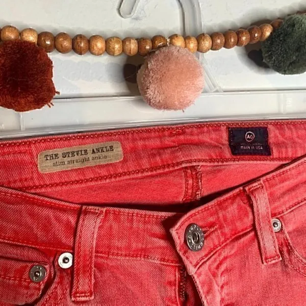 Adriano Goldschmied red acid wash Stevie Ankle jeans - Image 2