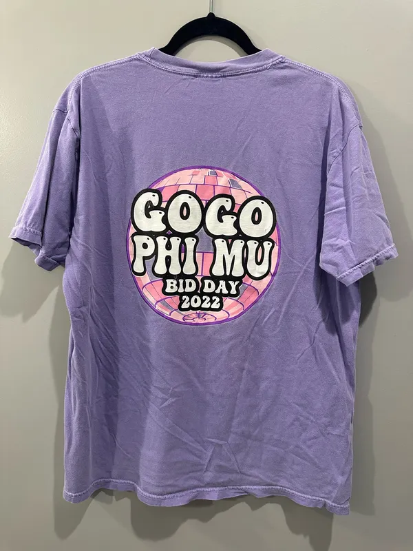 Comfort Colors Go Go Phi Mu Bid Day Tee - Image 2