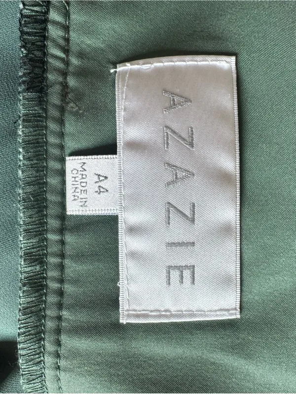 Azazie Green Flutter Sleeve V-Neck Maxi Dress - Image 3