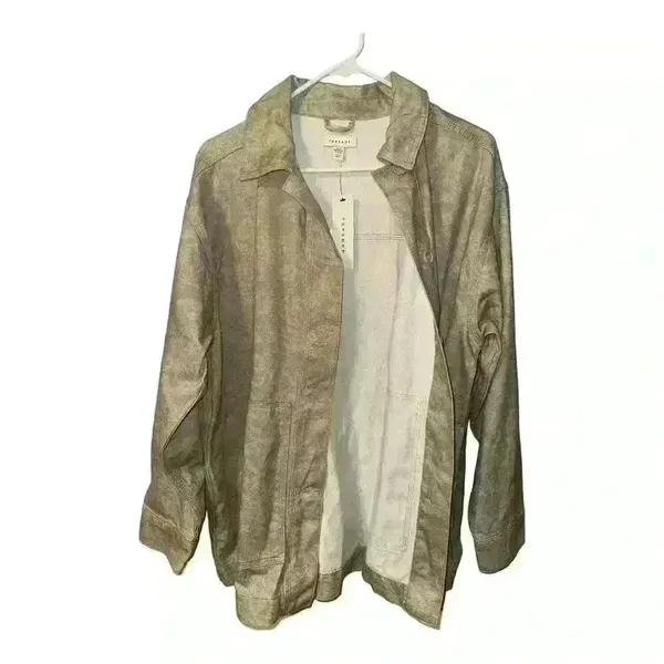 TopShop Cream‎ Floral Print Button Down Jacket. Size 8-10 - Image 3