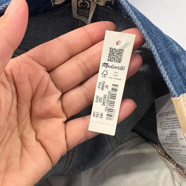 Madewell Baggy Straight Jeans Womens 28 Blue Denim Cotton Stretch High‎ Rise - Image 15