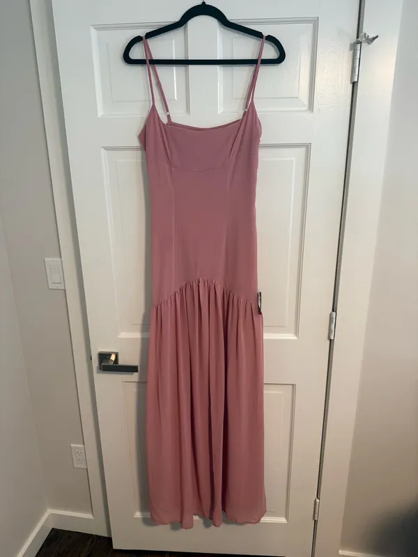 Lulus Light Pink Chiffon Drop Waist Maxi Dress - Image 4
