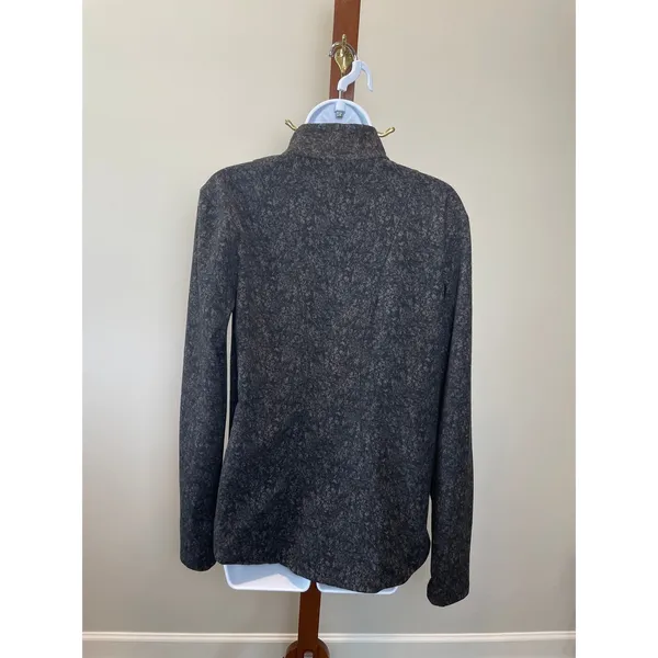 Spyder Active L Charcoal Gray Fleece Quarter‑Zip Pullover High‑Low Hem - Image 2