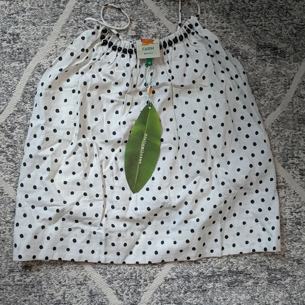 NWT Farm Rio | Onca Dot Beade Linen Blend Tank Top - Image 2
