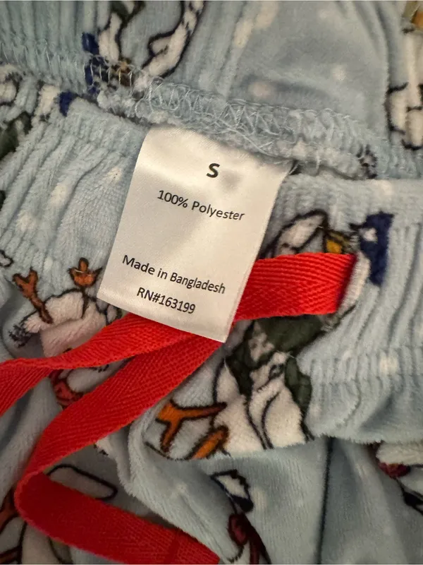 Festive Porch Goose Christmas Polyester Fleece-Feel Lounge Pants Size Small - Image 4