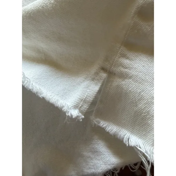 ZARA White High Rise Denim Cutoff Shorts Size 6 - Image 4