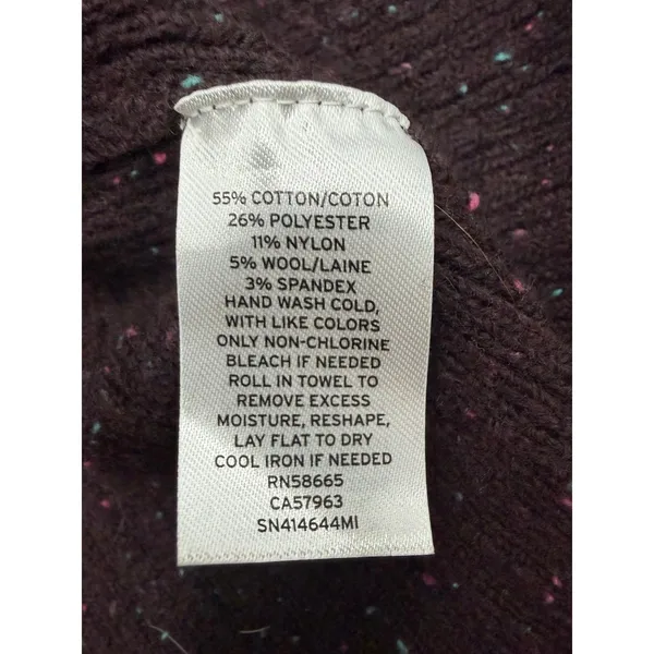 Something Navy Women's M Long Cardigan Brown Multicolor Speckled Button Front - Image 5