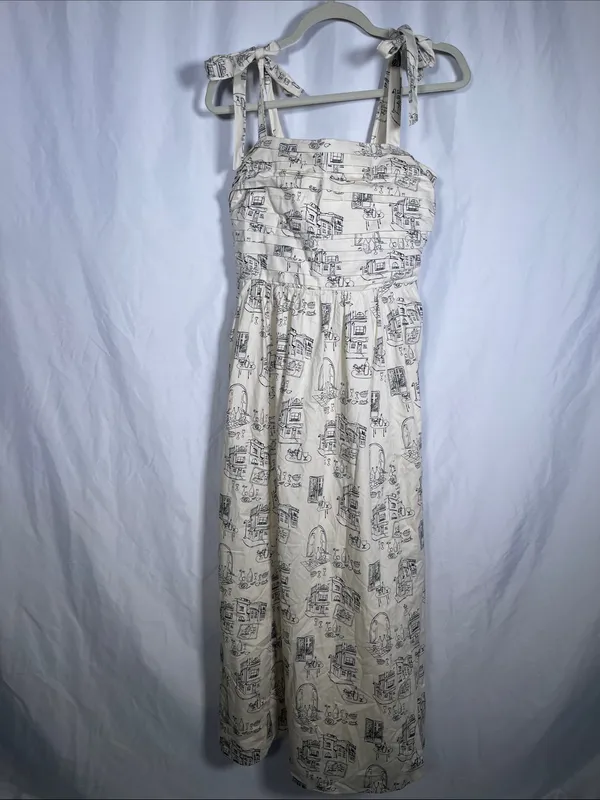 Abercrombie & Fitch Womens Emerson Italy Theme Dress Cream Black Medium - Image 2