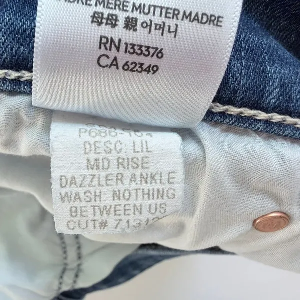 Mother Denim Mid Rise Dazzler Ankle Size 26 Nothing Between Us Blue Stretch - Image 7