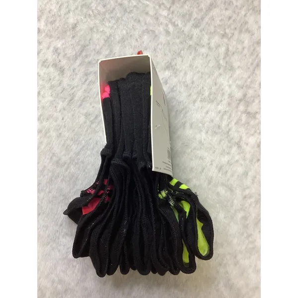 K-Swiss Womens 6 Pair No Show Foot Liner Socks Black Neon Silicone Tab KSSKL0174 - Image 4