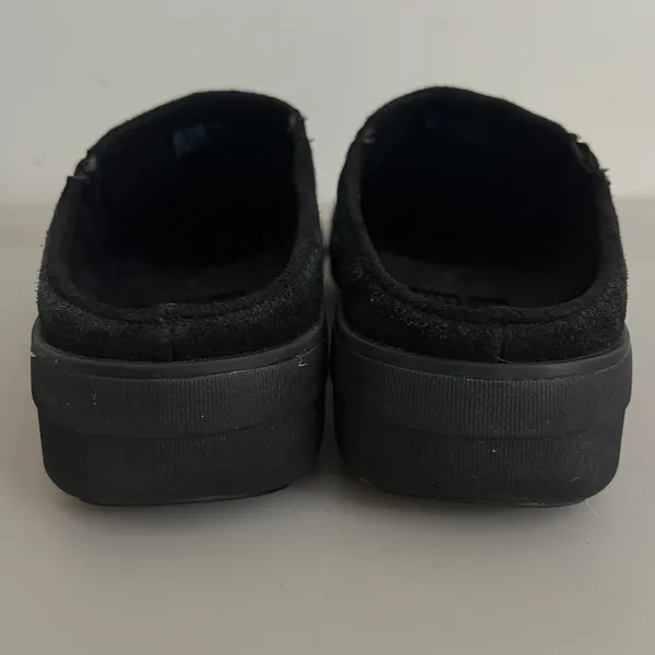 FitFlop Shuv Suede Clog Women 7 Black Microwobbleboard Slip On Comfort Shoe - Image 5