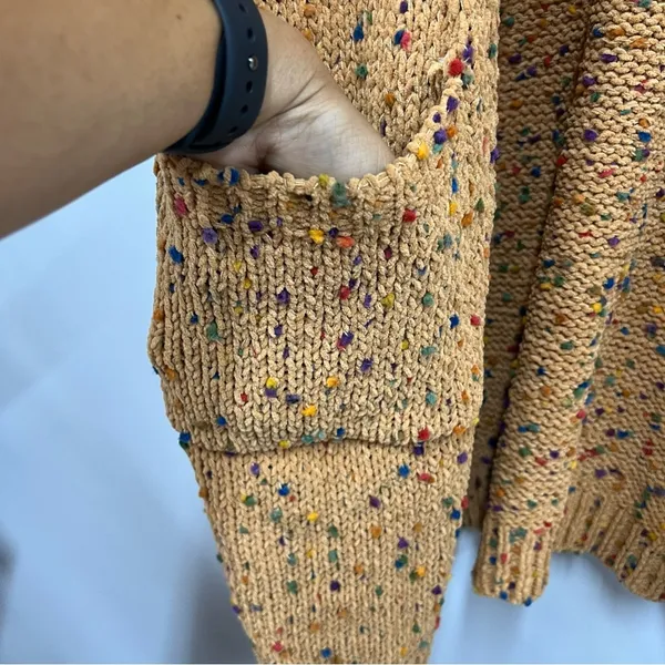 Entro women's L chunky confetti Popcorn Sweater Cardigan w/front pockets - Image 4