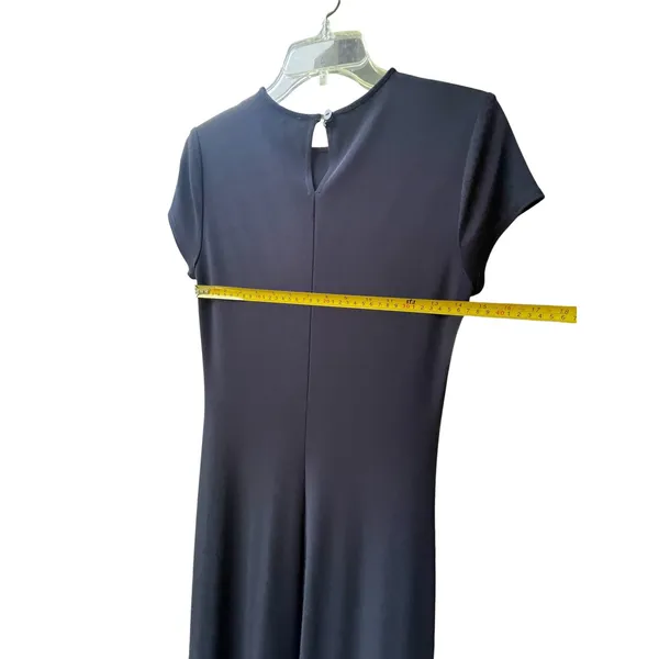 Ann Taylor black Short Sleeve Maxi Dress Keyhole Back Rayon‎ Blend Size 6 - Image 5