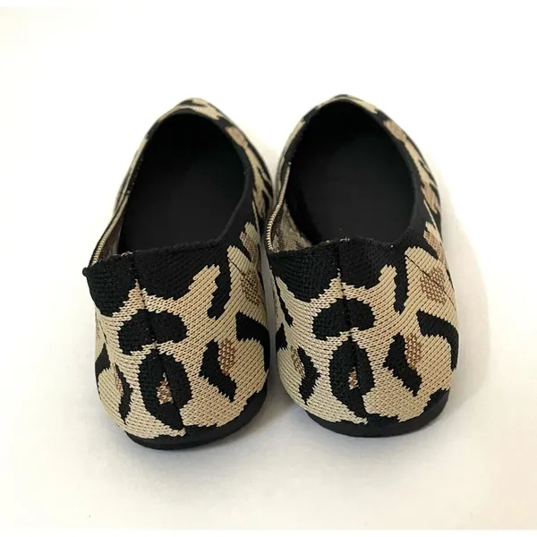 Mia Ballerina Pointed Stretch Flats Animal Print Tan Size 6 NEW - Image 4
