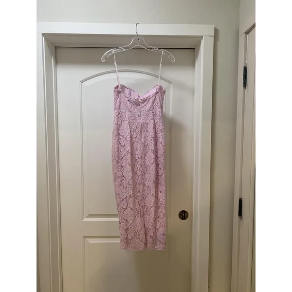 Petal & Pup Allegra Dress Womens XS Pink Lace Bustier Sweetheart Midi Bodycon - Image 5