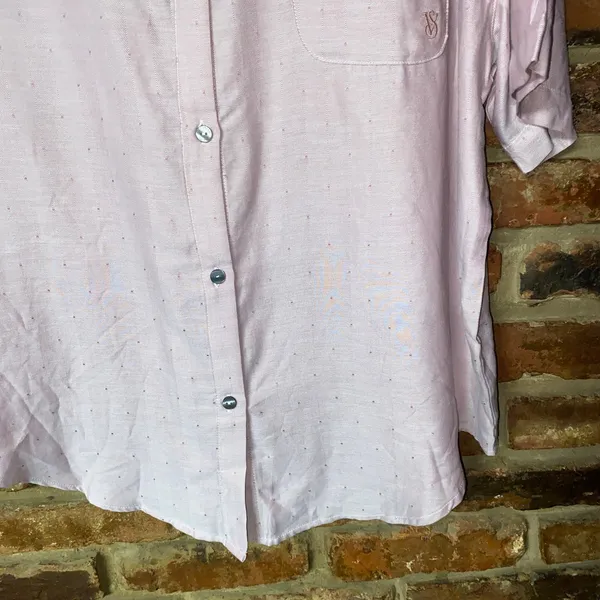 Victoria's Secret Nostalgia Rose Herringbone Pink Pajama Top Women's Size Small - Image 4