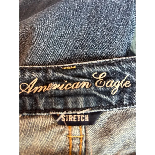 American Eagle Straight Stretch Jeans Womens 6 Dark Wash Denim Low Rise Pants - Image 8