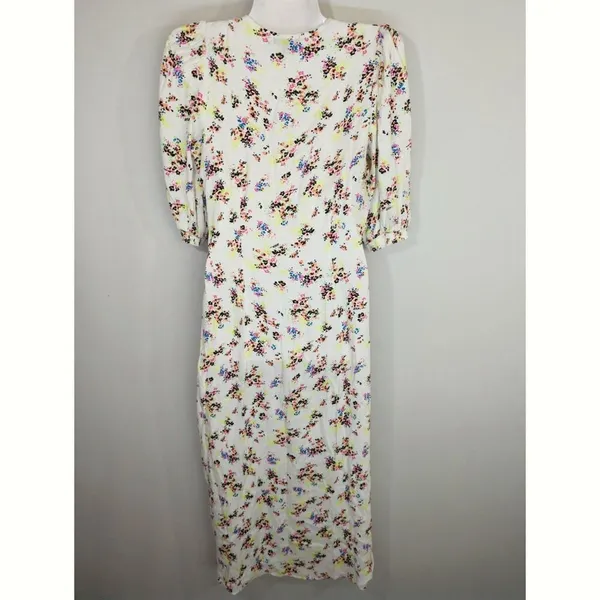 AFRM Floral V-Neck Midi‎ Dress - XS - Multicolor V-Neck Summer Party Boho - Image 7