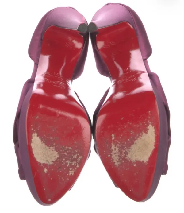 Christian Louboutin Satin Bow Accent Slingback Sandals - Image 3
