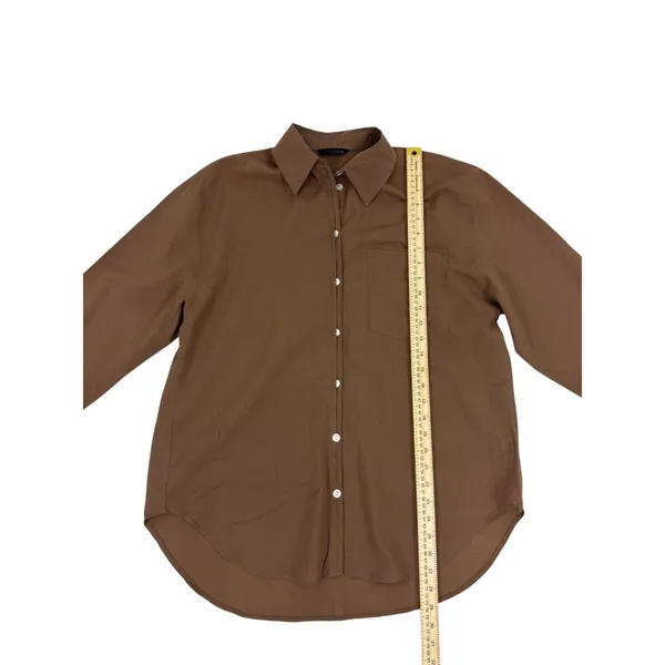 ZARA Brown Long Sleeve Button Down Shirt Size XS - Image 5
