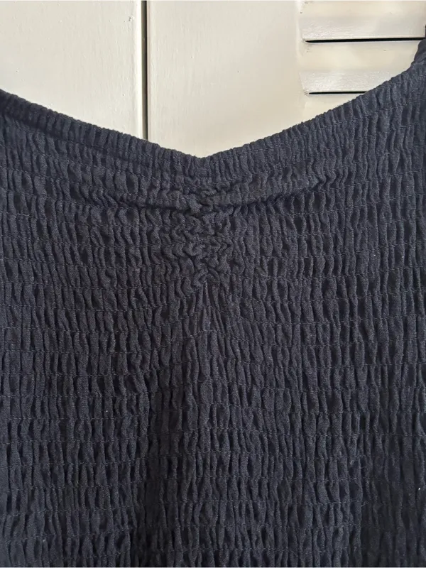 Line and Dot Market & Spruce Black Sweetheart Smocked Strappy Sleeveless Maxi Dress Size S - Image 4