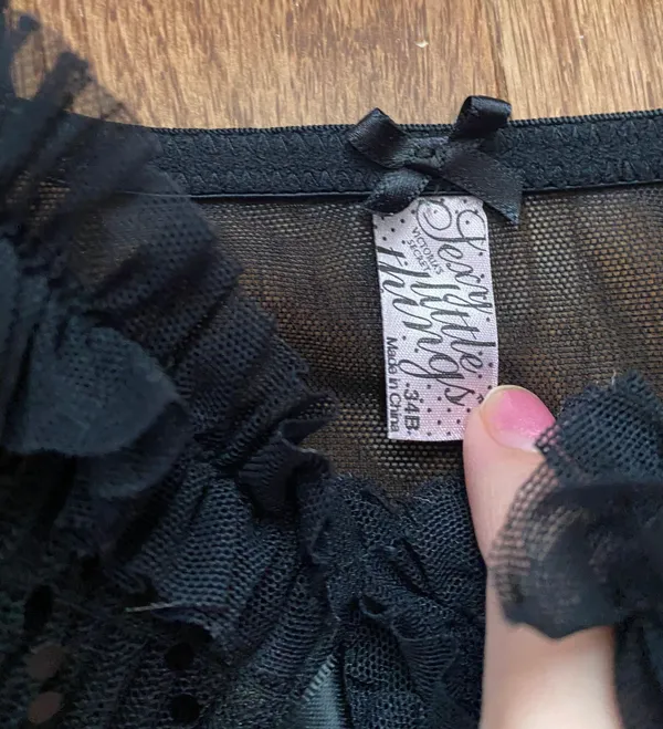 Victoria's Secret Sexy little things Sheer front tie baby doll Chemise Black - Image 3