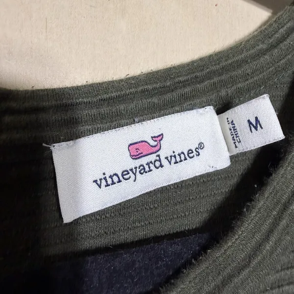 Vineyard Vines‎ Dark Sage Ottoman Shift Sheath Dress Crewneck 3/4 Sleeves - Image 3