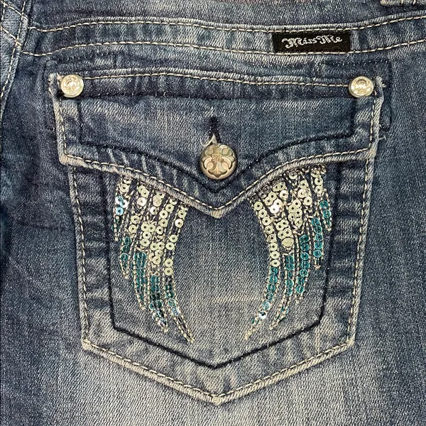 Miss Me Blue Capri Jeans with Embellished Pockets - Image 4