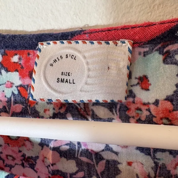 Anthropologie‎ Postmark Floral Stripe 3/4 Sleeve Top Size Small - Image 2