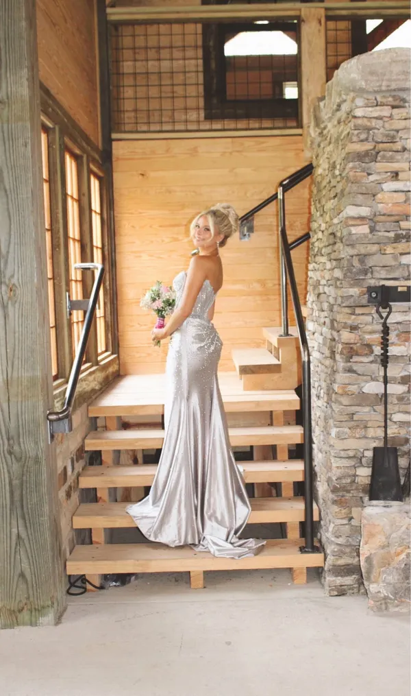 Prom Sherri Hill Dress Silver - Image 3