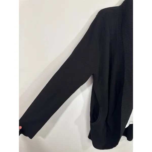 Quince Black 100% Mongolian Cashmere Shawl Cardigan Women Large NWT Luxury Knit - Image 7