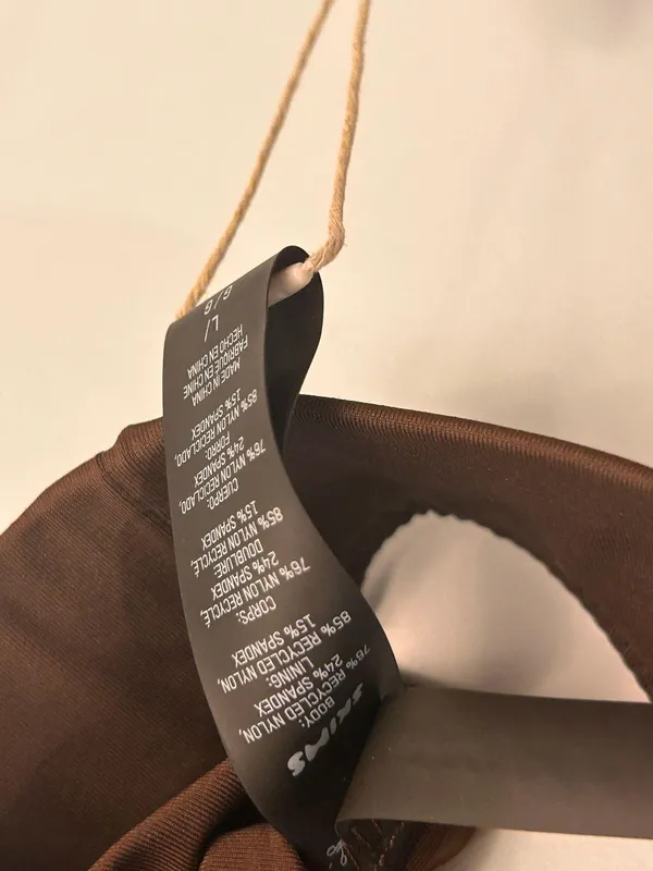 SKIMS SIGNATURE SWIM PLUNGE BIKINI TOP Large Cocoa NWT - Image 7