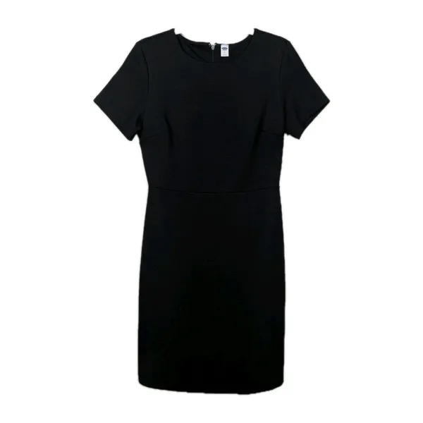 OLD NAVY Black Short Sleeve Knee Length Knit Sheath Dress Women's Medium - Image 2