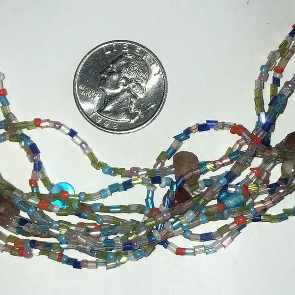 Multicolor Glass Beaded Boho Necklace Blue - Image 4