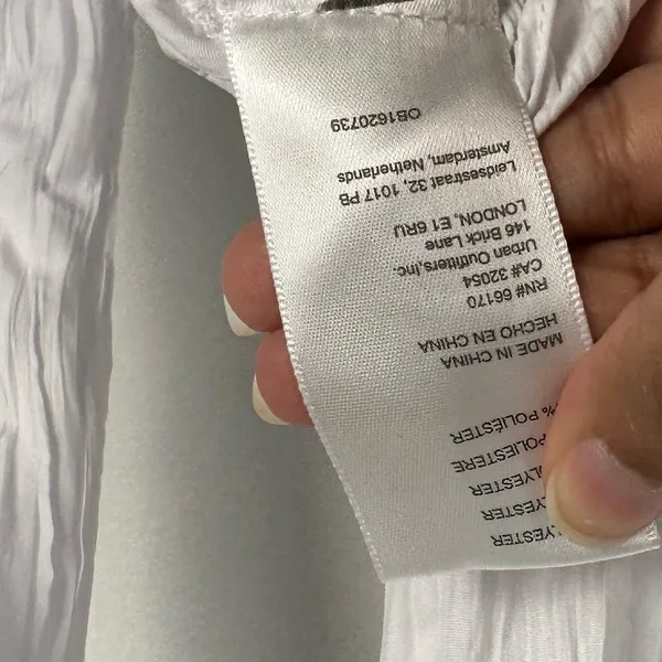 Urban Outfitters White Jordyn Textured Flyaway Shirt‎ Women’s Sz S - Image 7
