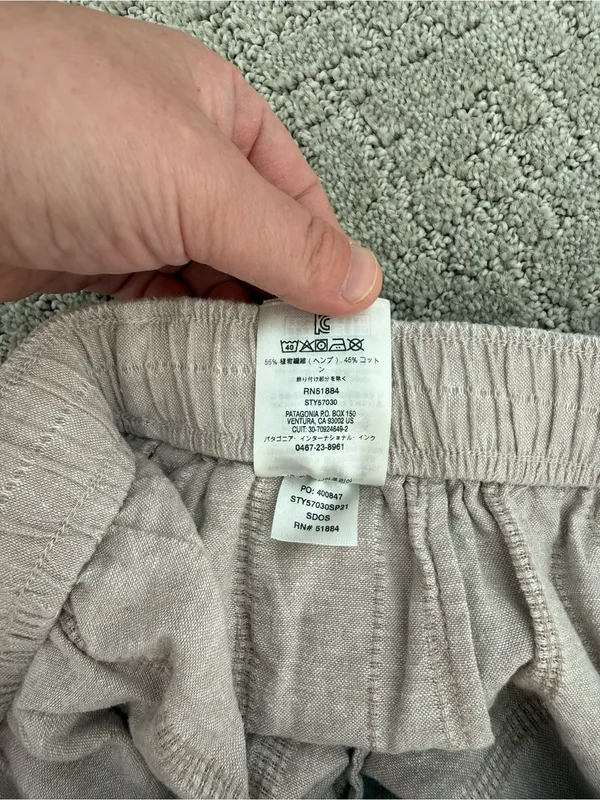 Patagonia Island Hemp Baggies Shorts Women's XS Beige Organic Cotton Hemp Pocket - Image 7