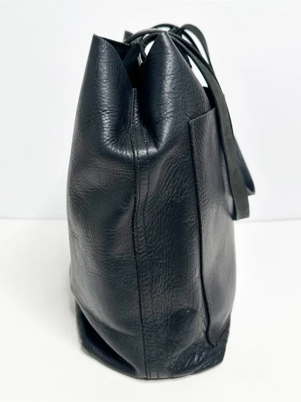 Madewell Black 100% Leather Transport Tote Bag Large 14x12 - Image 3
