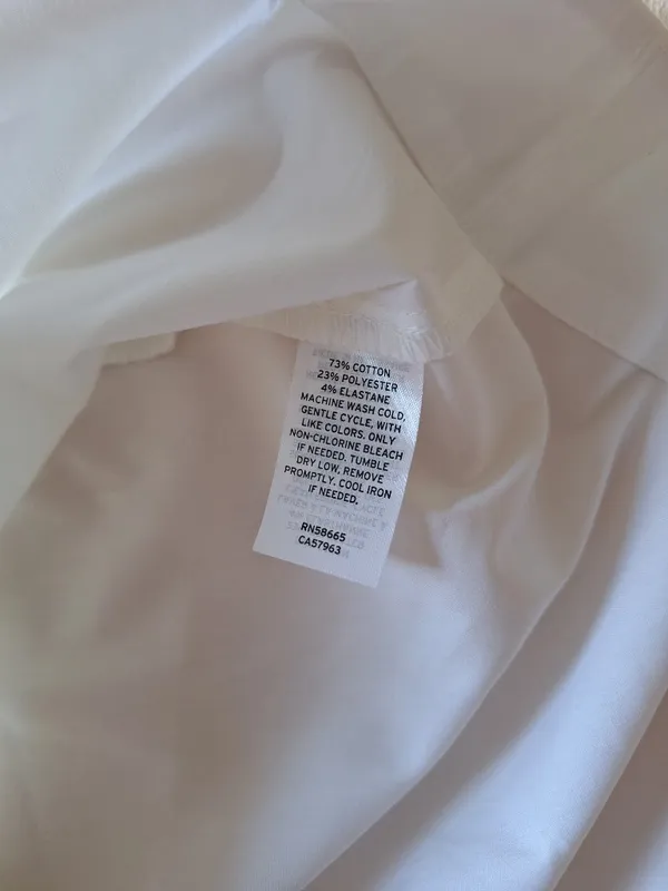 NWT Halogen Nordstrom M White Shirt Pink Satin D-Ring Utility Straps Oversized - Image 11
