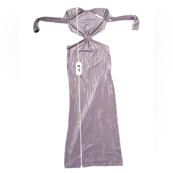 RTR Bronx & Banco Amara Lilac Cut Out Side Slit Long Sleeve Maxi Dress‎ Sz 4 - Image 17